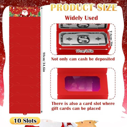 Christmas Cash Gift Envelopes, 2026 New Year's Eve cash gift envelope with 10 Slots, Surprise Card Holder for Xmas, DIY Holiday Money Gift Card for Money Holder for Family & Friends, Blue - color: Blue