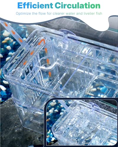 Pawfly Aquarium Breeding Box - Transparent Plastic Fry Hatchery Incubator for Baby Fish, Shrimp, Betta, Clownfish