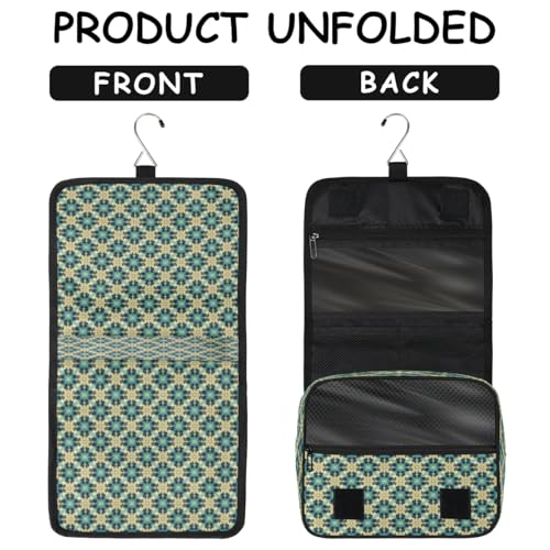 Islamic Ethnic Theme Traveling Toiletry Bag for Women Men Portability Hanging Makeup Bag Shaving Bag for Travel Toiletries Cosmetics Organizer