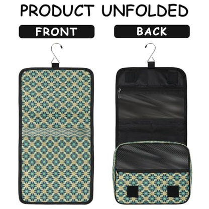 Islamic Ethnic Theme Traveling Toiletry Bag for Women Men Portability Hanging Makeup Bag Shaving Bag for Travel Toiletries Cosmetics Organizer
