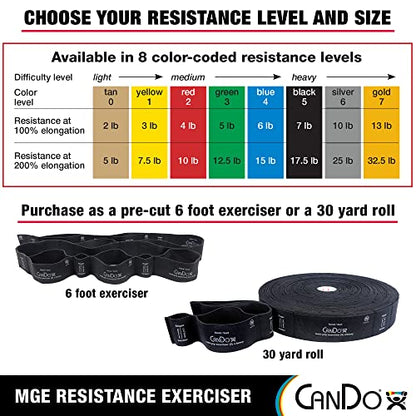 CanDo Multi-Grip 6 Foot Exercise Resistance Band with Hand/Foot Loops for Total Body Workouts, Training, Rehab, Stretching and Therapy - style: X-Heavy