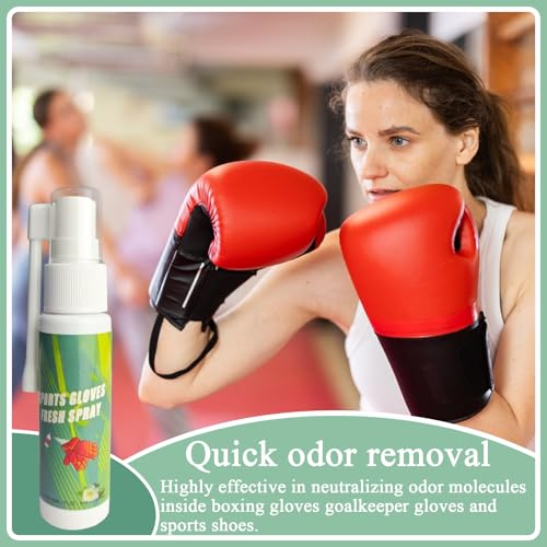 Boxing Glove Odor Spray 30ml - Gym Bag Deodorizer,Freshener Solution for Athletic Gear Helmet Work Boot, Boxing Gloves Hockey Equipment Football Pads