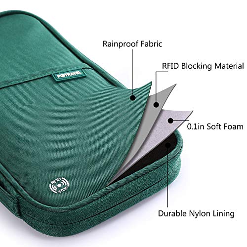 VanFn RFID Travel Passport Wallet, Family Passport Holder, Trip Document Organizer P.Travel Series (Nylon - Green) - color: A - Nylon - Green
