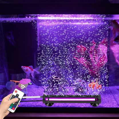 Submersible Bubble Aquarium Light：RGB Aquarium Light with Remote Control Oxygenator for Saltwater Coral Growth - 9 Inch Waterproof Fish Tank Light Designed for Aquarium Breeders - size: 9 inch Bubble