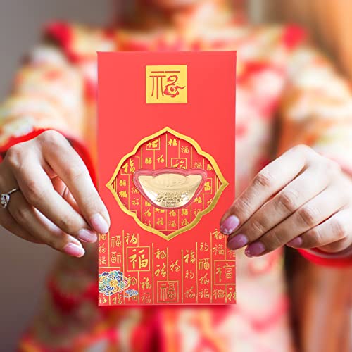 NUOBESTY 2pcs Chinese Style Red Envelopes for Year Premium Money Packets Lunar Year Bags Unique Patterns for Cash Spring Festival Celebrations