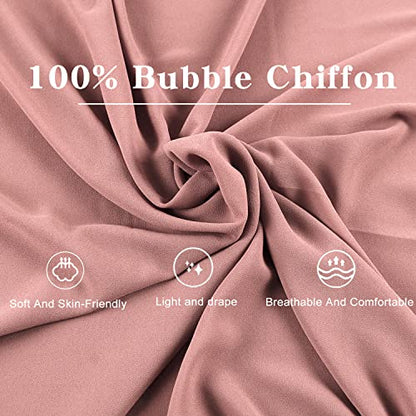 Instant Chiffon Hijab with Tie Back Under Cap Solid Color Soft Chiffon Scarf With Hijab Inner Caps For Muslim Women - color: Ash Rose