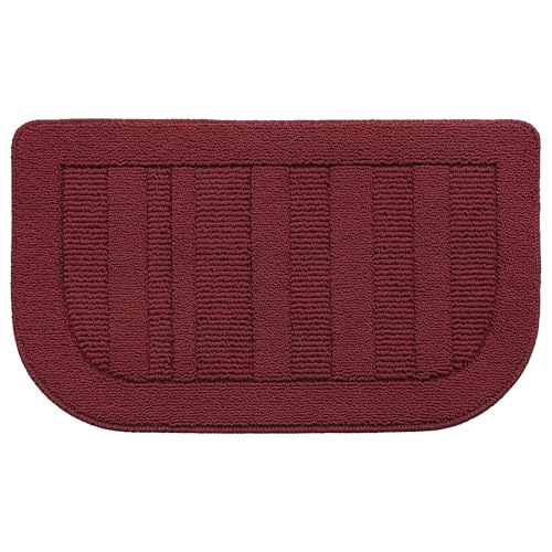BEQHAUSE 30x18 Inch Kitchen Rugs Non Slip Washable Kitchen Sink Rug, Red - color: Red, size: 1'6" x 2'6" (Semicircular)
