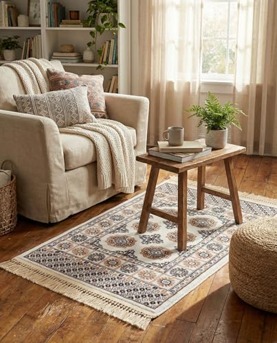 Rugs.com Bokhara Collection Rug – 2x3 Ivory Medium-Pile Rug Perfect for Entryways, Kitchens, Breakfast Nooks, Accent Pieces - color: Ivory, size: 2' x 3'