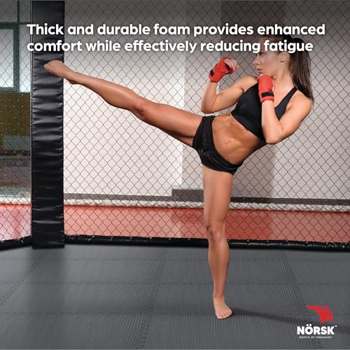 Reversible Exercise Mats 3/4" Thick EVA Interlocking Foam Tiles, Perfect Home Gym Flooring, 4 Tiles & 8 Trim Pieces, 16 Sq. Ft. 24"x24", Gray/Black - color: Gray/Black, size: 4 Tiles - 16 Sq. Ft.