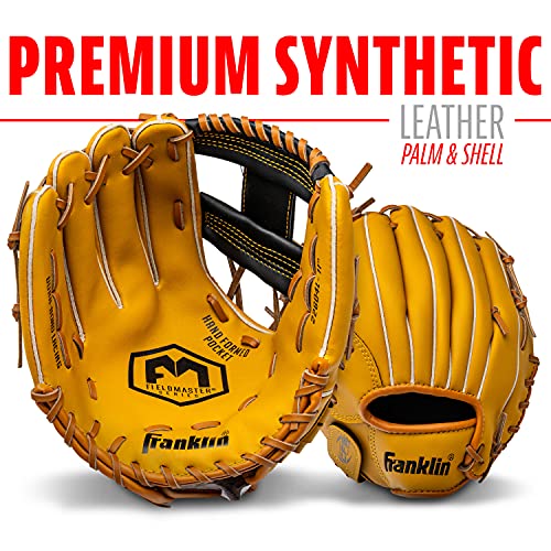 Franklin Sports Field Master Baseball + Softball Glove - Field Master Adult + Youth Baseball + Softball Mitt - Men's + Women's Gloves - color: Tan, style: 11" - I Web