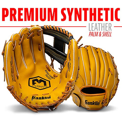 Franklin Sports Field Master Baseball + Softball Glove - Field Master Adult + Youth Baseball + Softball Mitt - Men's + Women's Gloves - color: Tan, style: 11" - I Web