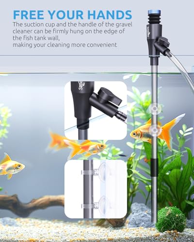 Gravel Vacuum for Aquarium, Fish Tank Cleaner Kit, Mini Manual Fishtank Vacuum Cleaner, Small Aquariums Water Changer, Adjustable Siphon Pump Use for Fish Turtle Tanks Cleaning Manure Wash Sand