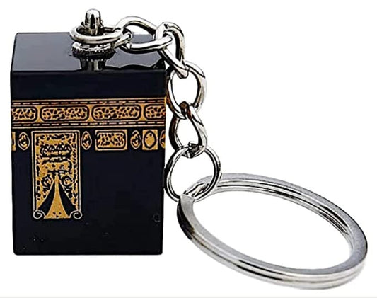 Kaaba Model Souvenir Crystal Keychain Islamic Decorations Gift, Black