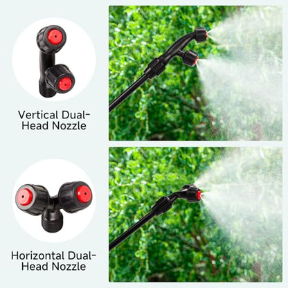 Acid Resistant Sprayer Wand with 4 Types of Nozzles, Pump Replacement Sprayer Wand with 1/4" & 3/8" Brass Barbs and 2 Hose Clamps