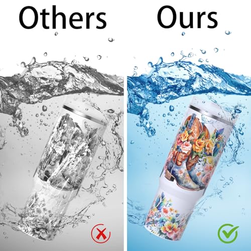 6 PCS Colorful Cow UV DTF Stickers, UV DTF Cup Wrap for 40oz | Vibrant washable UV DTF cup wrap transfers with strong adhesion for glass cups, mugs and smooth hard surfaces - style: Colorful Cow