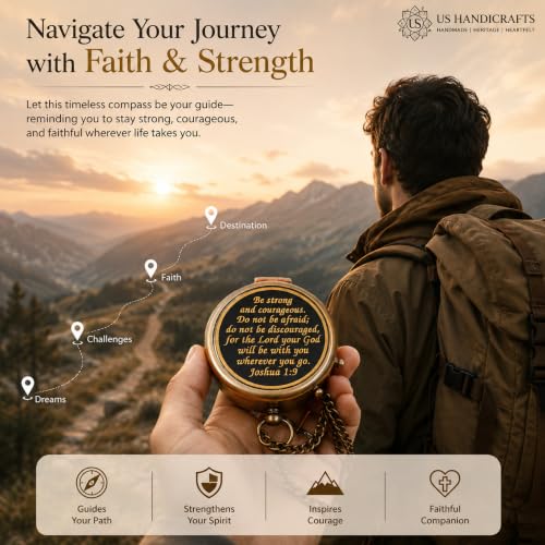 Compass with Stamped Wooden Case - style: Style 2