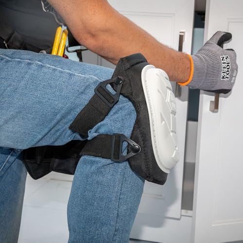 KLEIN TOOLS 60896 Knee Pad, Non-Marring, Gel-Like Padding, Semi-Round Stabilizing Knee Pads with Adjustable Straps for Construction and Flooring - size: Non-Marring Stabilizer