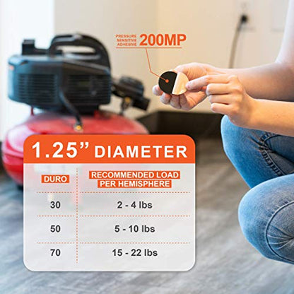 1.25" Dia Sorbothane Hemisphere Rubber Bumper Non-Skid Feet with Adhesive (4, 50 Duro)