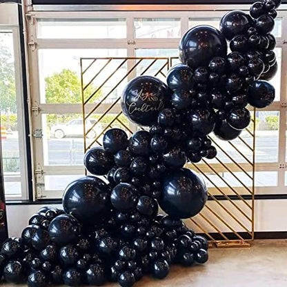 Voircoloria 130pcs Black Balloons Garland Arch Kit, 18 12 10 5 Inch - color: 04 Black, size: 5/10/12/18 inch - 130pcs