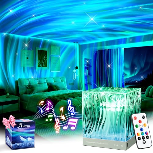 Mubarek Northern Lights for Bedroom,15 White Noise + Bluetooth Galaxy Light Projector,RGB Multi-Color Lamps for Night Stands Home Decor Living Room Night Light for Kids Gifts for Teen Girls - color: Blue