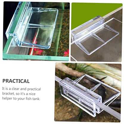 10-Pack Acrylic Support Brackets for Fish Tanks Adjustable Glass Clips Compatible 10-12mm Thick Glass Sturdy Aquarium Supplies