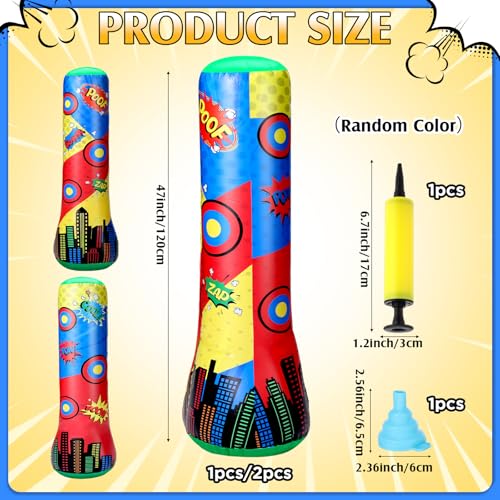 Jenaai 1 Pcs Punching Bag 47 Inches Inflatable Bopper Punching Bag with Bounce-Back Action Sport Bop Bopper for Practicing Karate Taekwondo (Shield)