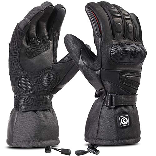 DAY WOLF Heated for Men & Women, Heating Motorcycle Gloves with 7.4V 2200MAH Rechargeable Battery Waterproof Windproof Electric Gloves for Winter Skiing Snowboarding Snowmobile Motorcycling - size: X-Small