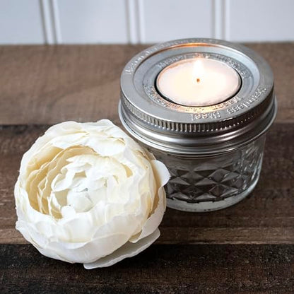 Tea Light Candle Holder Metal Lid Inserts by Mason Jar Lifestyle (6 Pack, Regular Mouth) - size: Regular Mouth