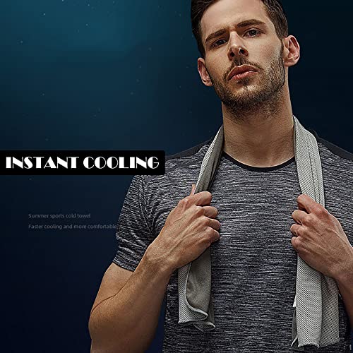 Pack of 20 Cooling Towel 40x12'' Ice Towel for Neck and Face Microfiber Chilly with Bag Breathable Yoga Gym Stay Cool Towels Sweat Rag for Workout Running Camping Pilates Beach, Light Gray - color: Light Gray