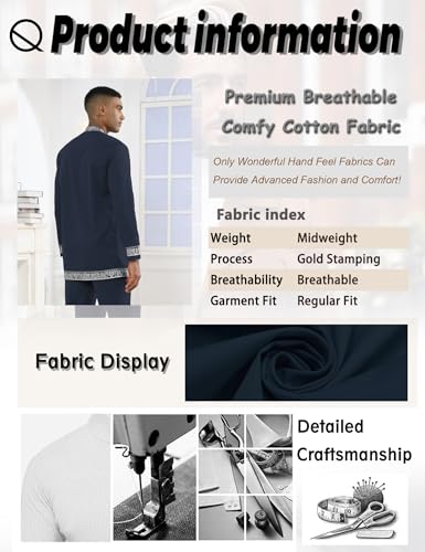 Mens African 2 Piece Set Nigerian Dashiki Metallic Traditional Suit Gold Stamp Printed Shirt and Pants Outfit - color: Grayish Blue, size: Medium