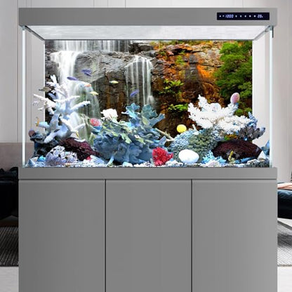 AWERT 24x16 inches Waterfall Terrarium Background Tropical Aquarium Background Mountain Lake Reptile Habitat Background - size: 24x16in/60x40cm