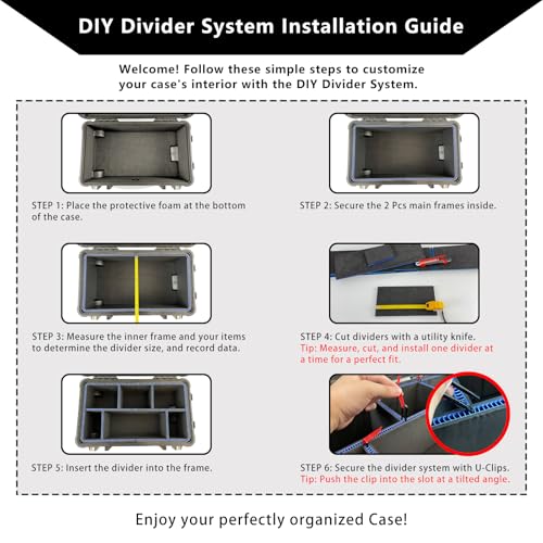 UPGRADED Lid Organizer & DIY Divider System for Pelican V525 Case (NO CASE)