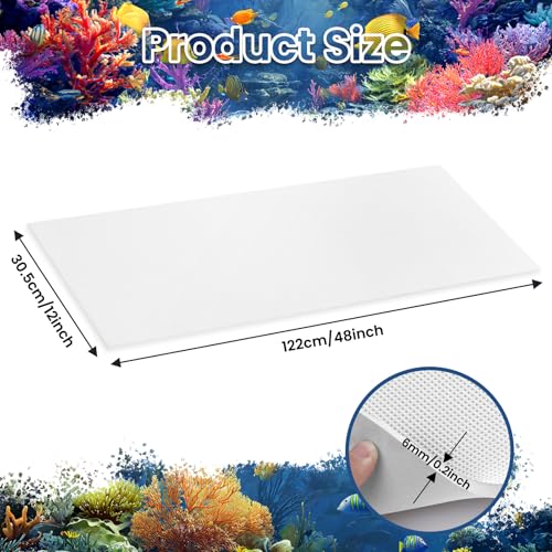 12 x 48 Inch Fish Tank Pad, 6mm Aquarium Leveling Mat, White | Water-Resistant Surface, Easy to Cut, Helps Cushion the Tank Base, Suitable for Aquariums and Terrariums - color: White, size: 12 x 48in