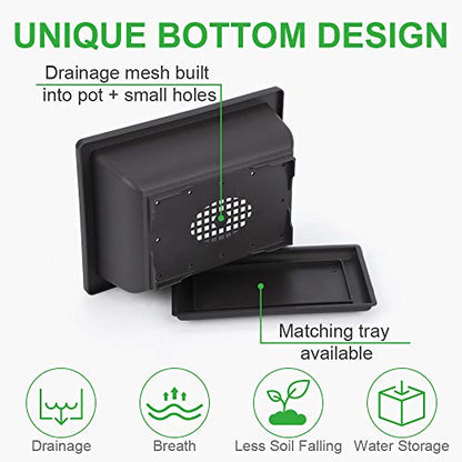 GROWNEER 6 Packs 6.5 Inch Bonsai Training Pots with Drainage Humidity Trays, Bonsai Tree Kits with 1 Repotting Mat, Growing Planter for Garden, Yard, Balcony, Office, Indoor, Outdoor - size: 6pcs/6.5x4.8in