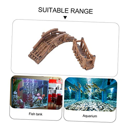 BESPORTBLE 2pcs Fish Hide Bridge Aquatic Ornament Underwater Decoration for Fish Tank Pet Design with Lifelike Details for Climbing Pets