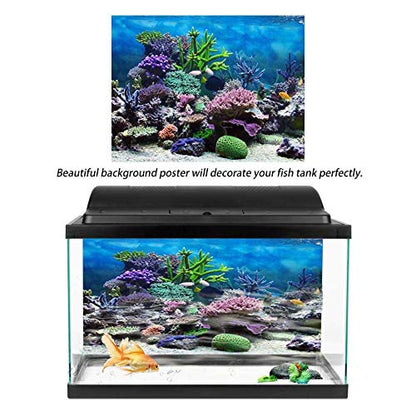 PVC Adhesive Undersea Backdrop, Aquarium Corals Photography Background Fish Poster(76 * 46cm) - size: 76*46cm