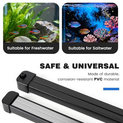 hygger Weighted Nano Mist Bubble Wall Bar, 31.5" Self-Sinking ABS Air Stone Strip with Gentle Oxygen Diffuser for Freshwater & Marine Aquarium, Hydroponics - size: 31.5 Inch