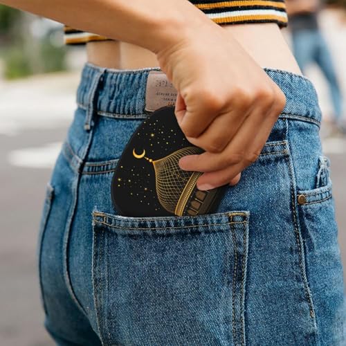 Elegant Islamic Style RFID Blocking Semi Circle Card Holder PU Leather Zipper Wallet Pouch Keychain Bag for Women Men, Slim Small Credit Card Case Organizer with 12 Slots - color: Elegant Islamic Style