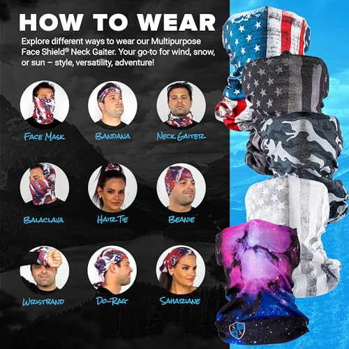 S A Soul of Adventure Single UV Face Shield | UV 30+ Multipurpose Neck Gaiter Balaclava for Adults - color: Red Plaid