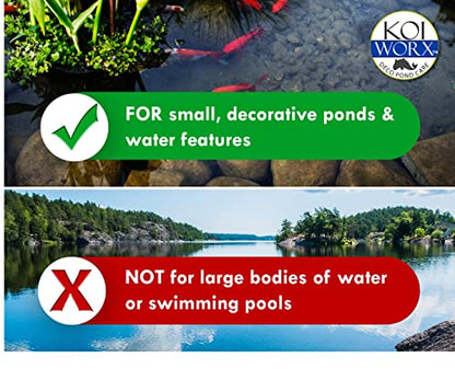 KoiWorx Blue Dye - Ornamental and Decorative Pond Dye, Water Features and Fountains, Safe for Koi - 16oz