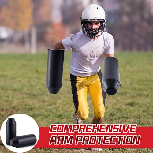 Tellegloww 2 Packs Football Arm Shield Blocking Pad Bullet Shaped Football Forearm Blocking and Sparring Training Pads for Sports Trainer and Coach - color: Black