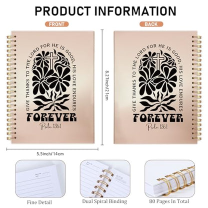Flower Boho Christian Notebook - Hardcover Bible Verse Jounal, Inspirational Gift for Women, Religion Journaling for Church Notting Stationery Supplies - color: Cross Flower
