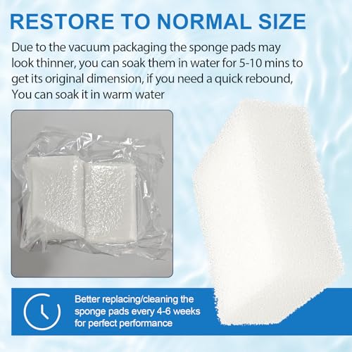 Aquarium Replacement Filter Sponge Media Pads, Foam Insert Compatible with AquaClear 70/Fluval 70 Power Filters, Reusable Fish Tank Filter Media for 40-70 Gallon Aquariums - 6 Pack