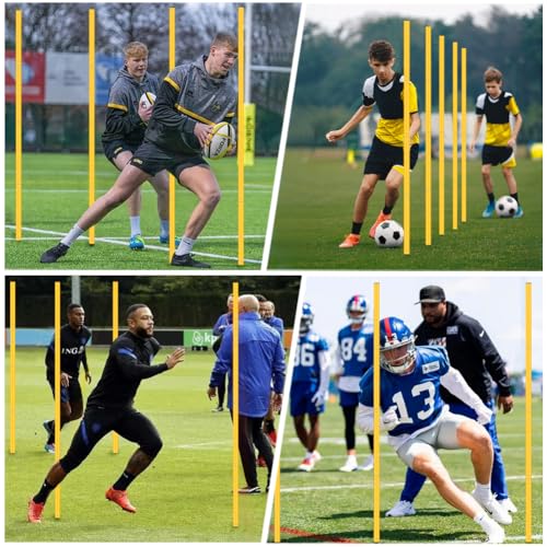 Agility Speed Training Equipment for Soccer, Football, Basketball | Includes Hurdles, 6 Poles, Ladder, 12 Cones & Jump Rope to Improve Footwork, Agility and Coordination for Youth and Adult