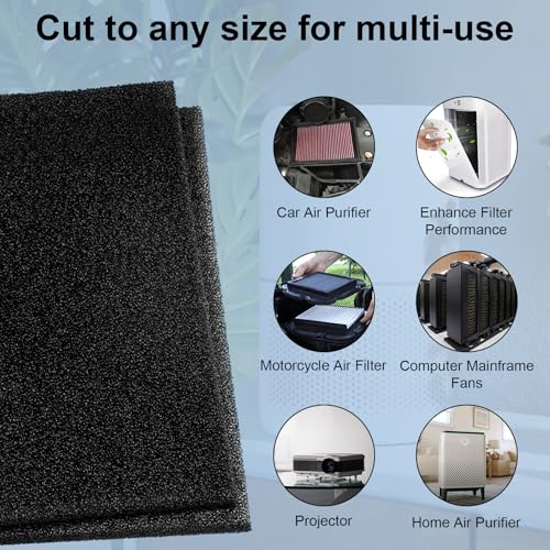 Air Filter Foam Sheet Material, 24" x 12" x 3/8" 40 PPI Filter Foam Sheet | Reusable Air Filter for Cutting and Fitting Purifier, Aquarium, Fish Tank, Air Conditioner