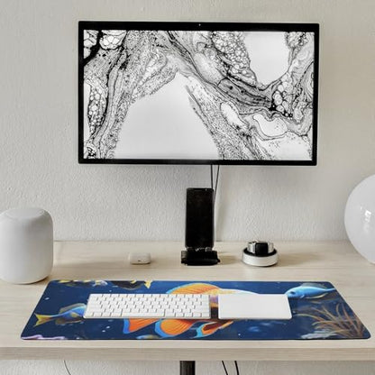 Large Size Gaming Mouse Pad Fishs Desk Mat Non-Slip Base Waterproof Desktop Writing Pad for Office Home - color: Fishs, size: 30x80cm