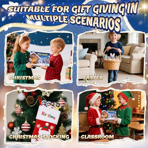 Mini Jesus Advent Calendar 2026,24 Day Christmas Countdown Calendar with 24 Collectible Juses Gifts for Kids Boys Girls Toddlers - color: White Jesus