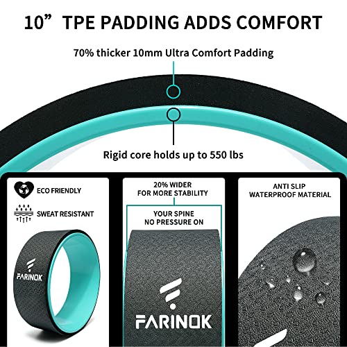 Yoga Wheel for Back Pain Relief, Back Roller Wheel with Extra Cushion | Wider & Thickest Foam, Stretches and Strengthens Core Muscles - style: SINGLE 13''