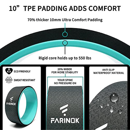 Yoga Wheel for Back Pain Relief, Back Roller Wheel with Extra Cushion | Wider & Thickest Foam, Stretches and Strengthens Core Muscles - style: SINGLE 13''