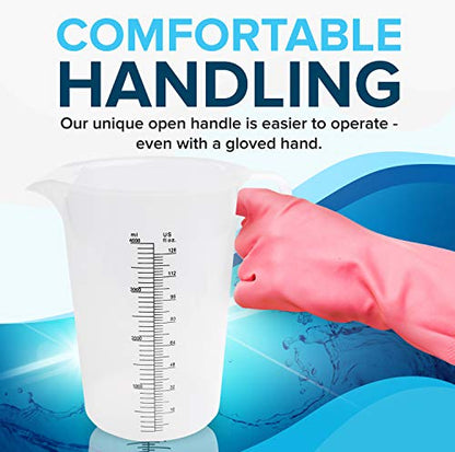 16oz (2 Cup) Measuring Pitcher, Plastic, Multipurpose - Great for Oil, Chemicals, Pool and Lawn - Ounce (oz) and Milliliter (mL) Increments (500 mL) - size: 16oz